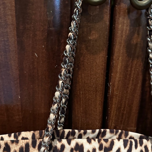 Tory Burch Leopard Print Tote with Chain Handles - Picture 3 of 6